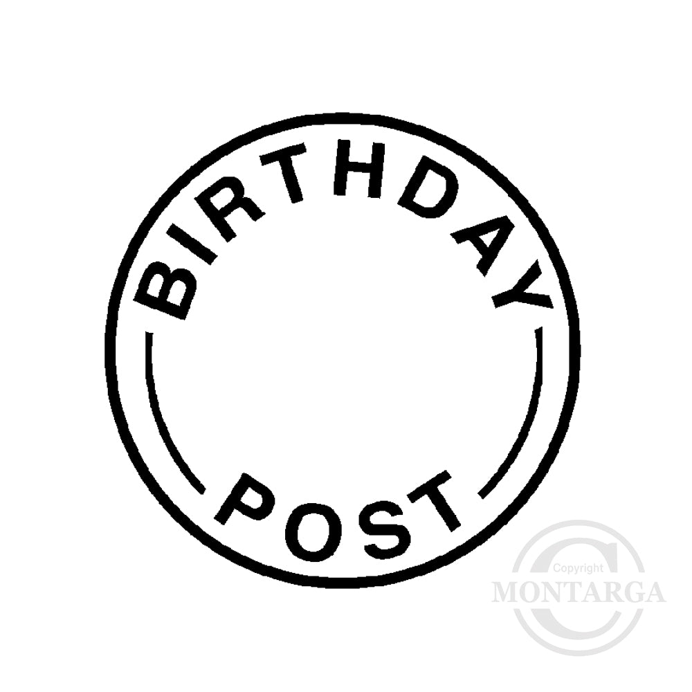 3753 C - Birthday Post Rubber Stamp