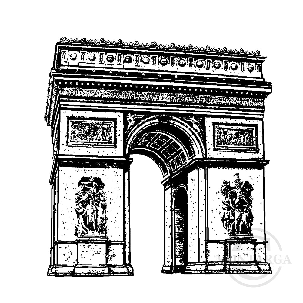 3759 D - Arc de Triomphe Rubber Stamp