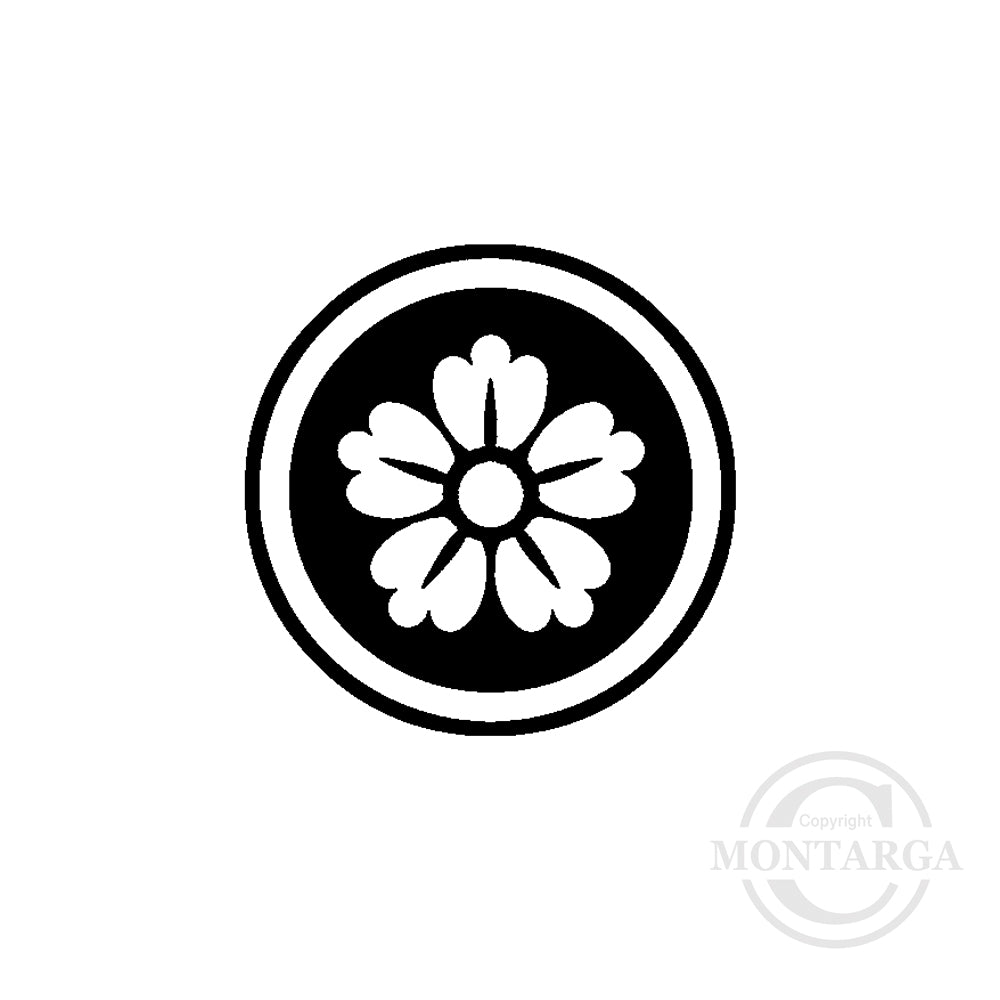 3767 A - Flower In Circle Rubber Stamp