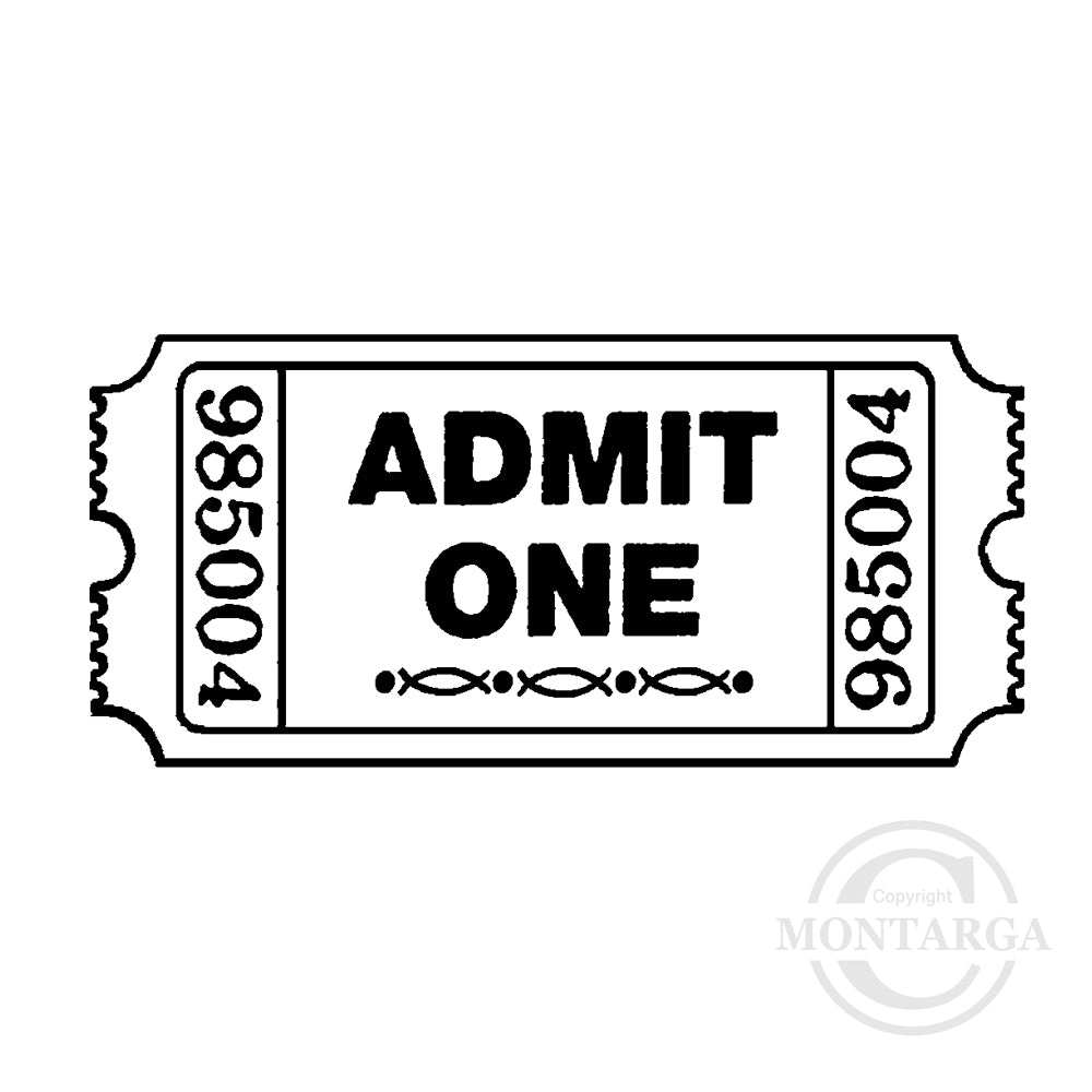 3813 B - Ticket Rubber Stamp