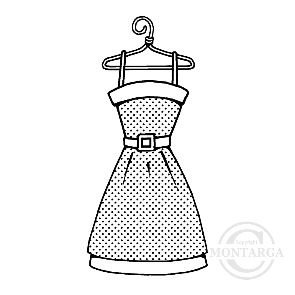 3828 FF - Dress Rubber Stamp