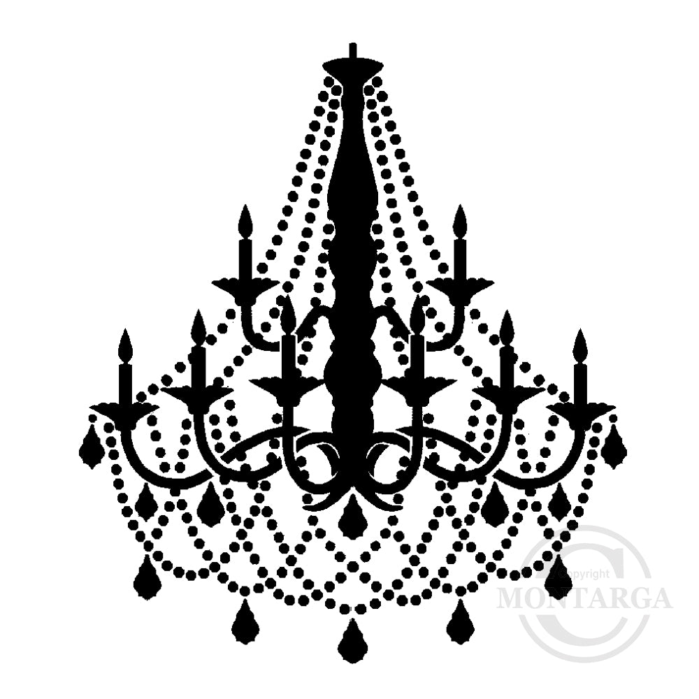 3845 D or G - Chandelier Rubber Stamp