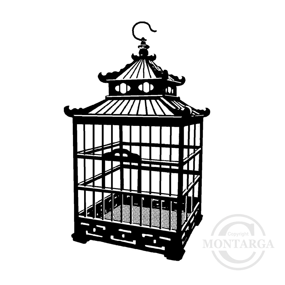 3853 E - Birdcage Rubber Stamp