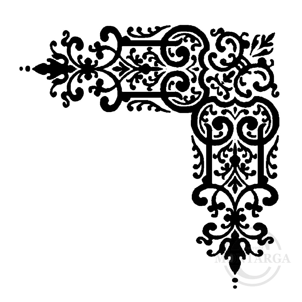 3913 F - Corner Pattern Rubber Stamp