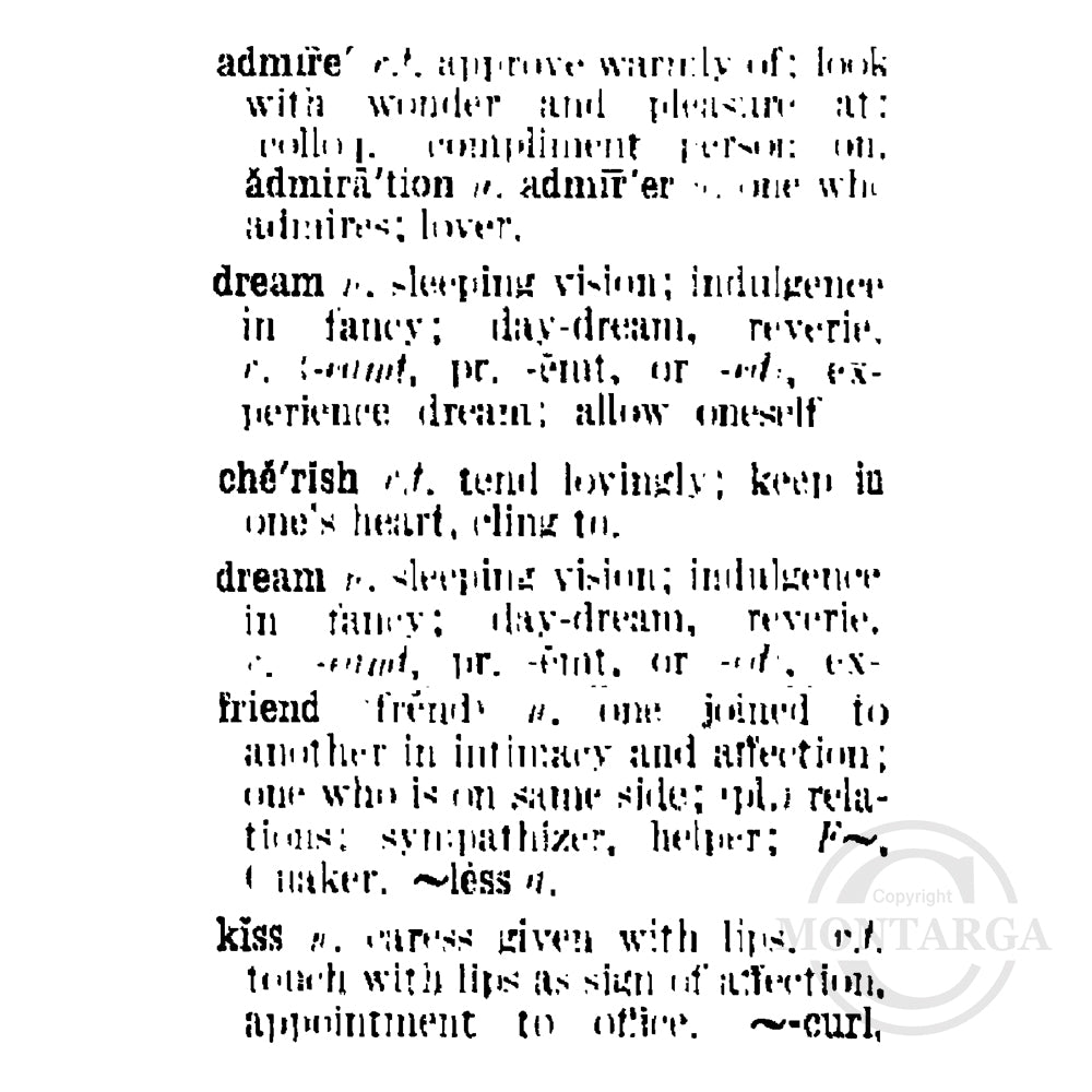 3920 G - Dictionary Background Rubber Stamp