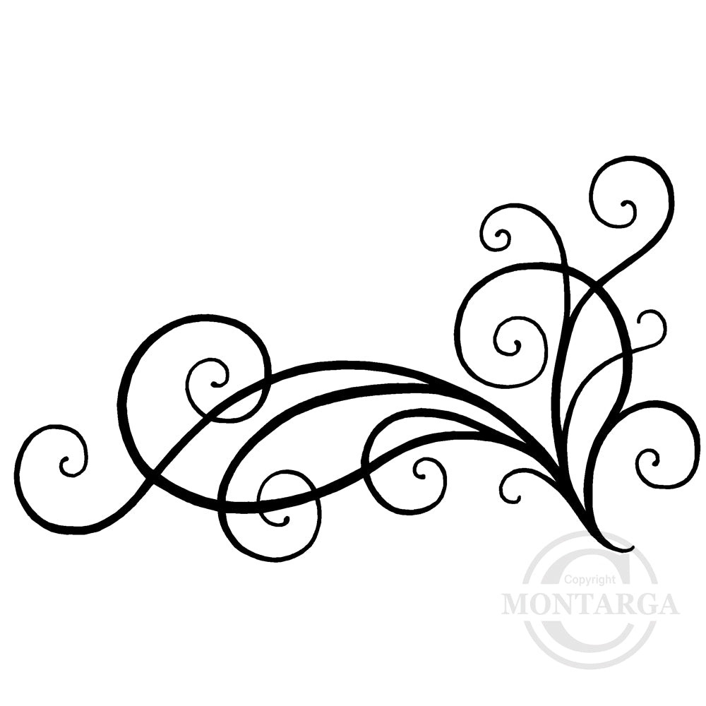 3928 GG - Large Corner Swirl Pattern Rubber Stamp