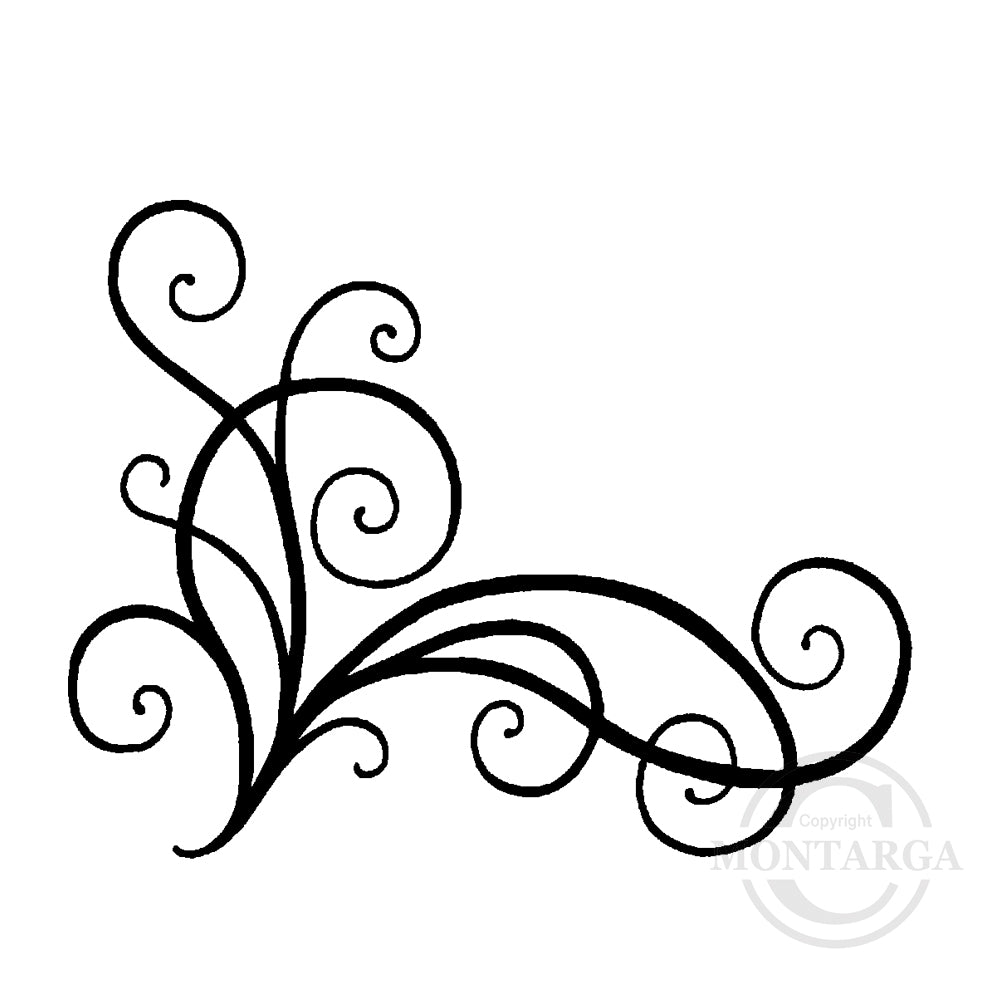 3932 D - Small Corner Pattern Rubber Stamp