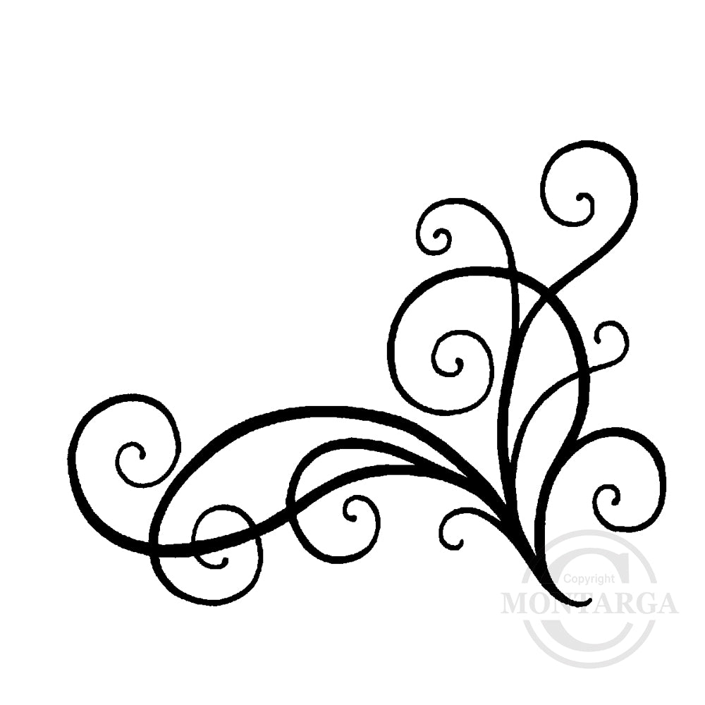 3933 D - Small Corner Pattern Rubber Stamp