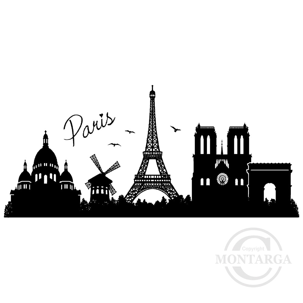 3942 GGG - Paris Silhouette Rubber Stamp