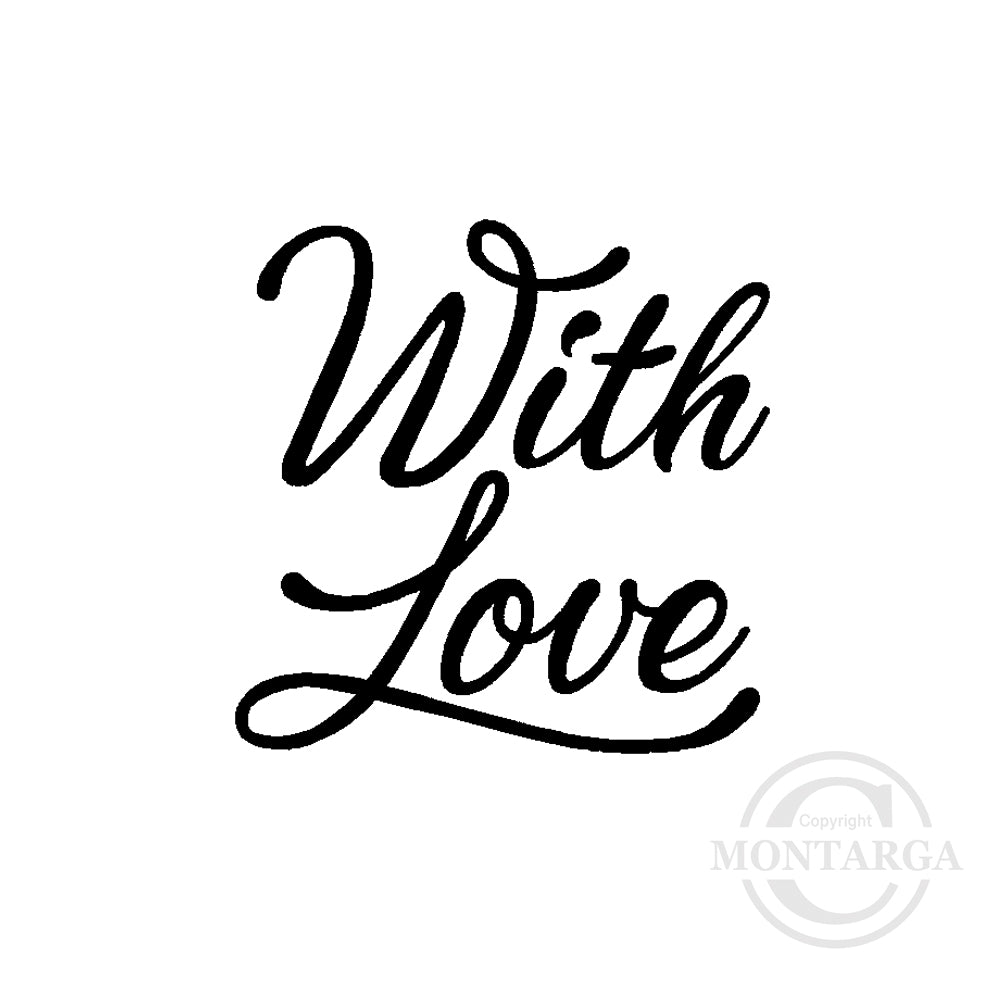 3947 A - With Love Wording Rubber Stamp