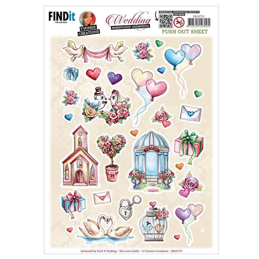 3D Push Out Sheet - Wedding Elements B SB10770