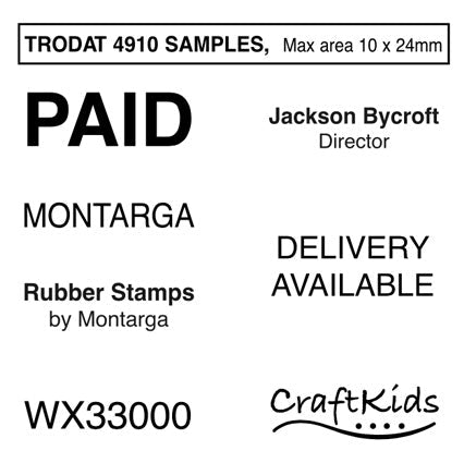 Trodat 4910 - Custom Self Inking Stamp 9 x 26mm