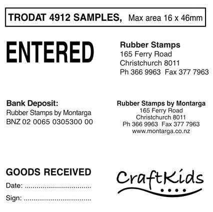 Trodat 4912 - Custom Self Inking Stamp 16 x 46mm