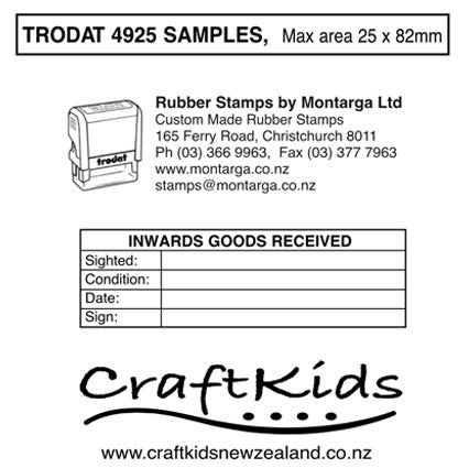 Trodat 4925 - Custom Self Inking Stamp 25 x 82mm