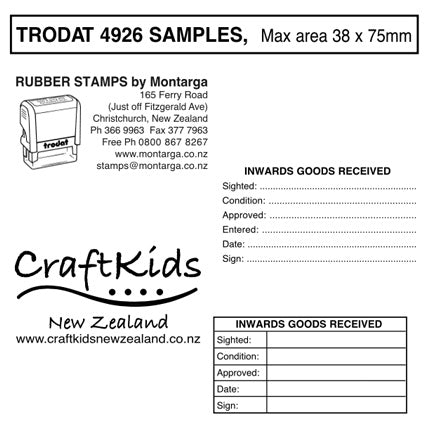 Trodat 4926 - Custom Self Inking Stamp  38 x 75mm
