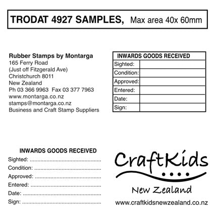 Trodat 4927 - Custom Self Inking Stamp 40 x 60mm