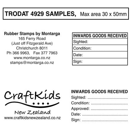 Trodat 4929 - Custom Self Inking Stamp 30 x 50mm