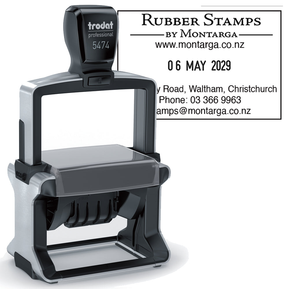 Trodat 5474 Self Inking Date Stamp - With Custom Text