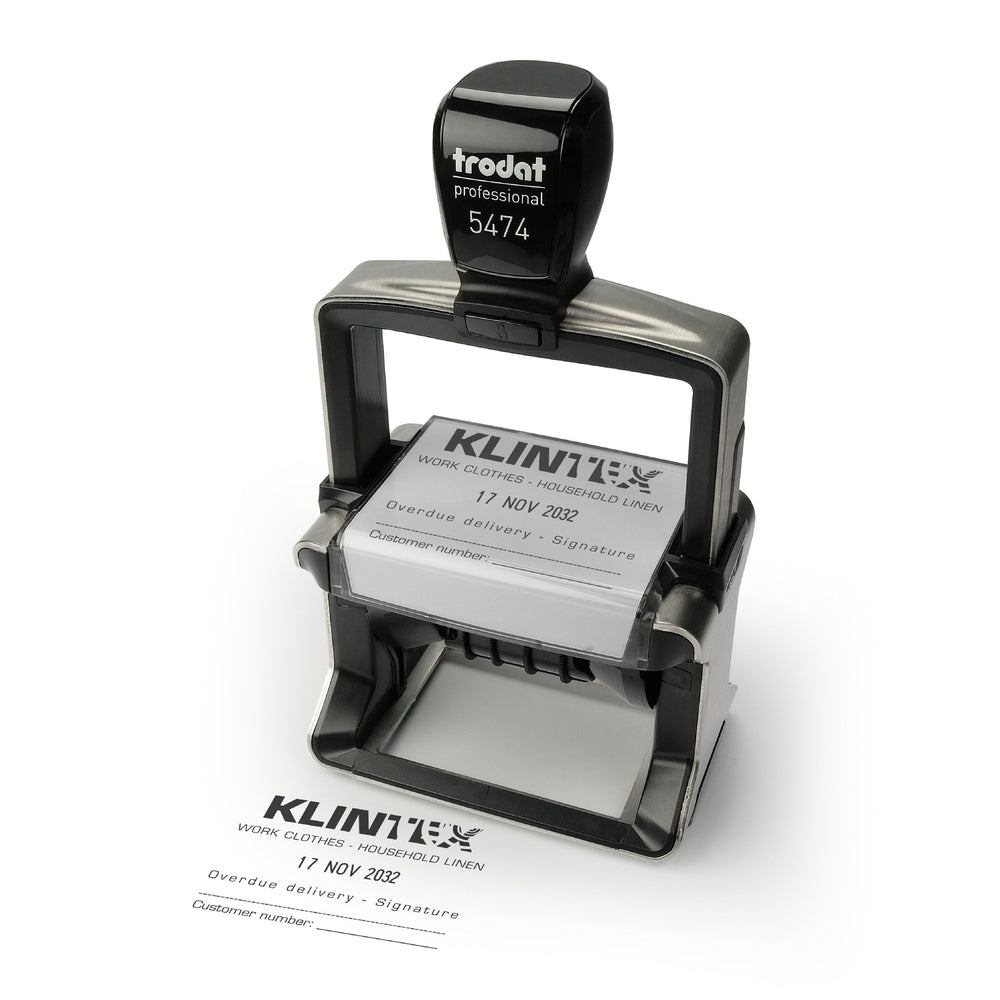Trodat 5474 Self Inking Date Stamp - With Custom Text