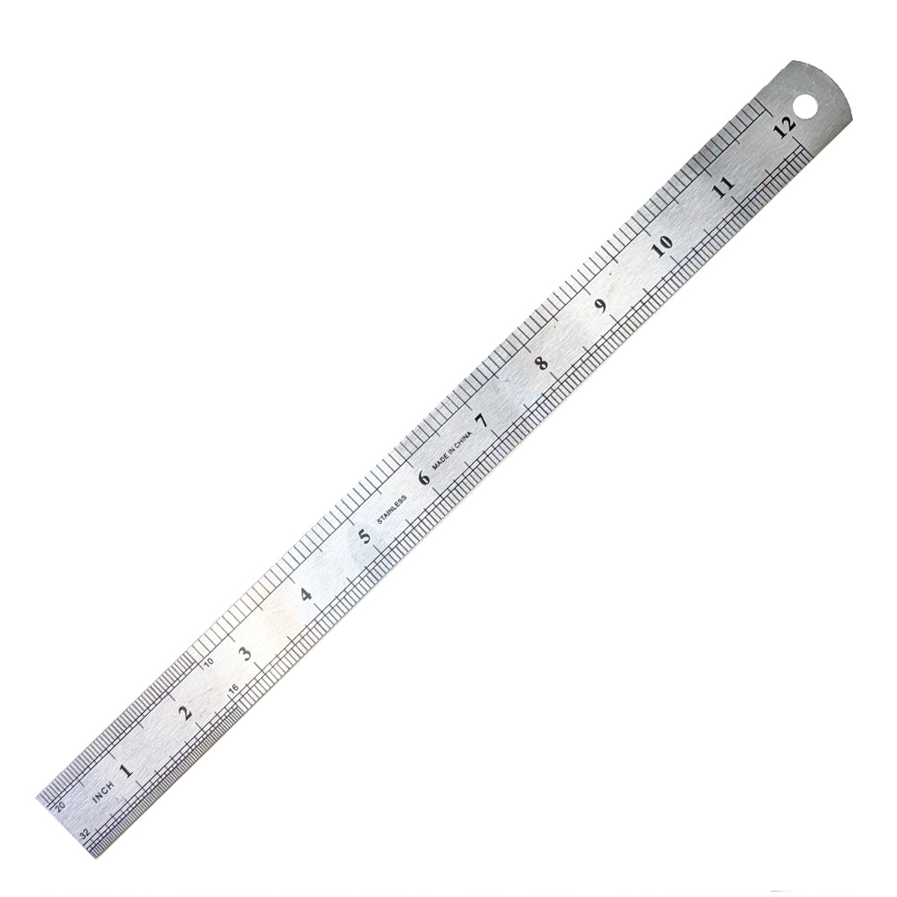 Birch Thin Ruler Metal - 30cm 12 inches