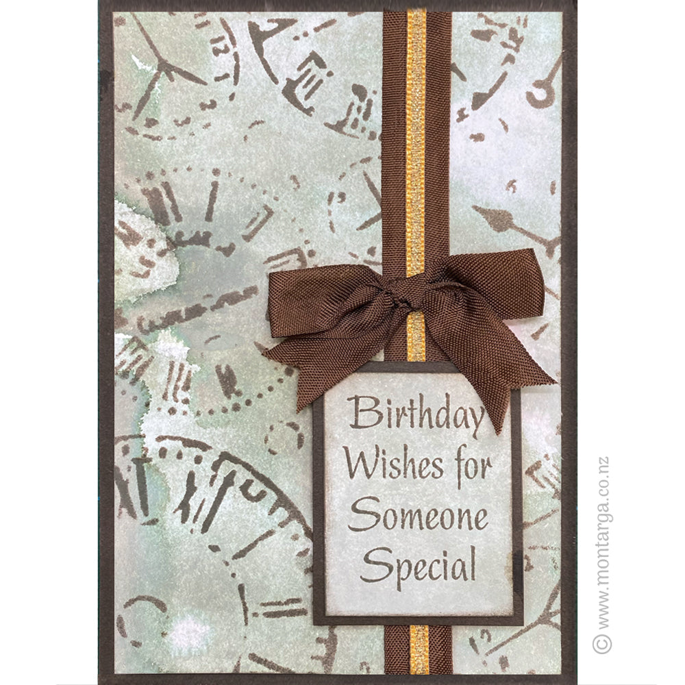 0177 D - Birthday Wishes Wording Rubber Stamp