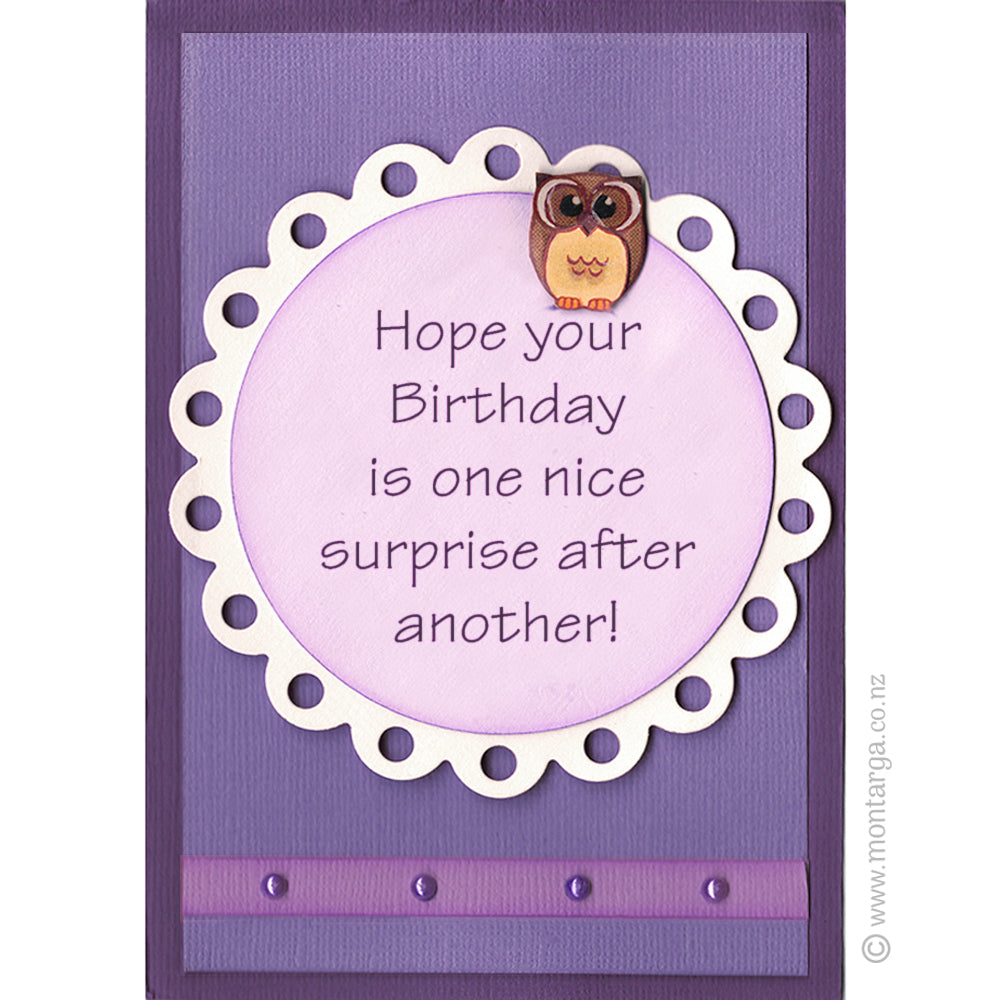 0129 F - Birthday Wording Wording Rubber Stamp