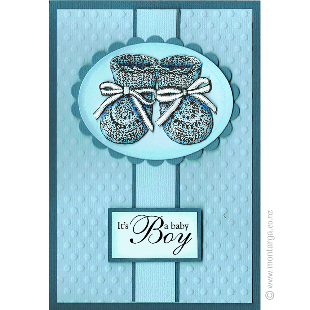 3129 B - Baby Boy Wording Rubber Stamp