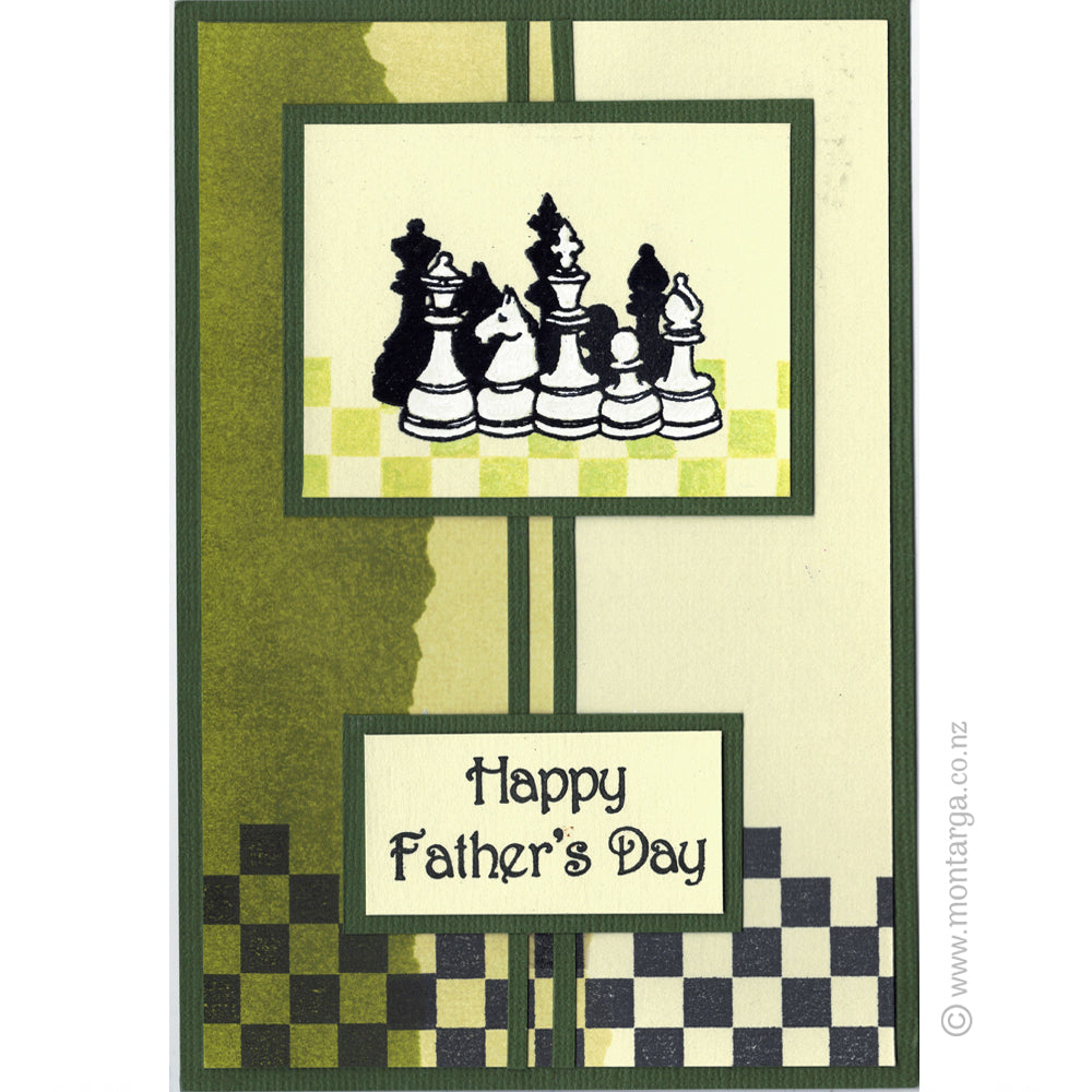 2604 E - Chess Pieces Rubber Stamp