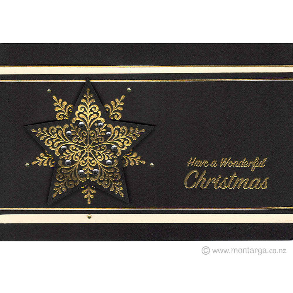 Card Sample - Filigree Star - Black and Gold