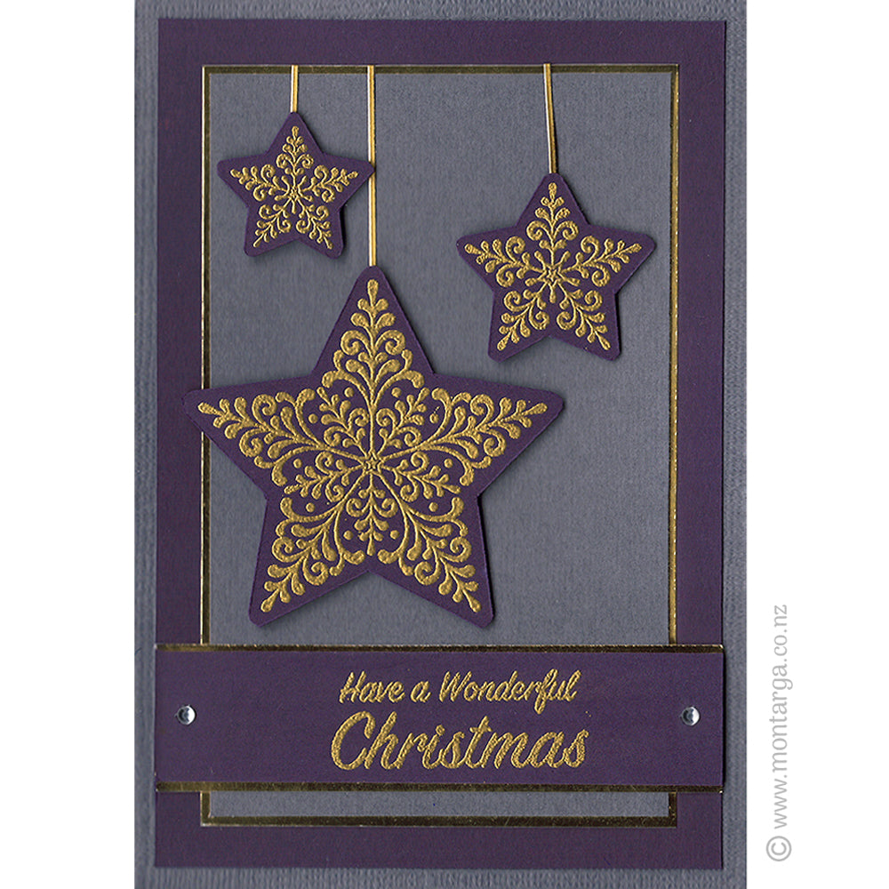 Card Sample - Filigree Star - Gold and Purple