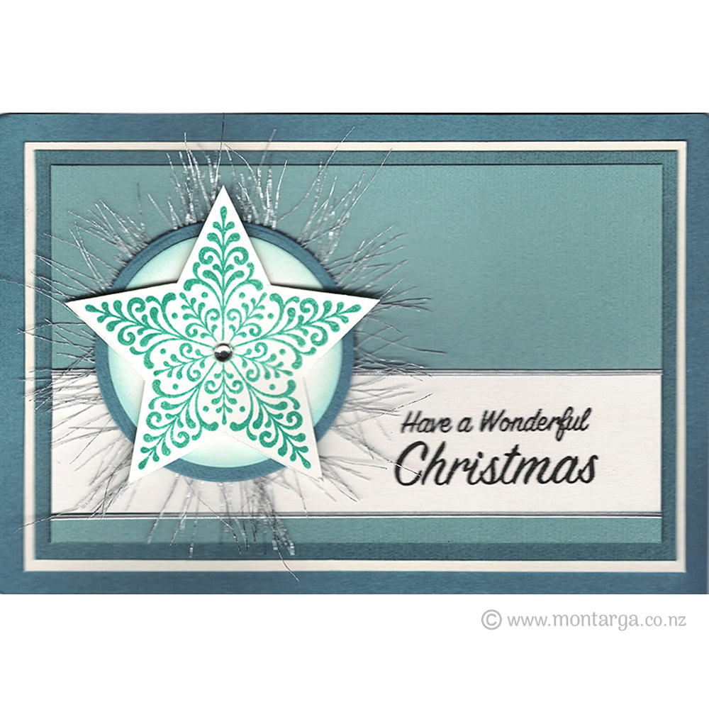 Card Sample - Filigree Star - Teal