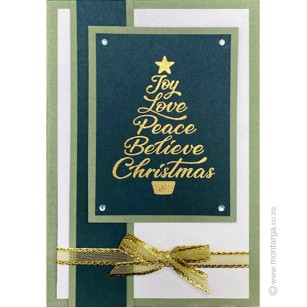 2394 G - Christmas Wording Tree Rubber Stamp