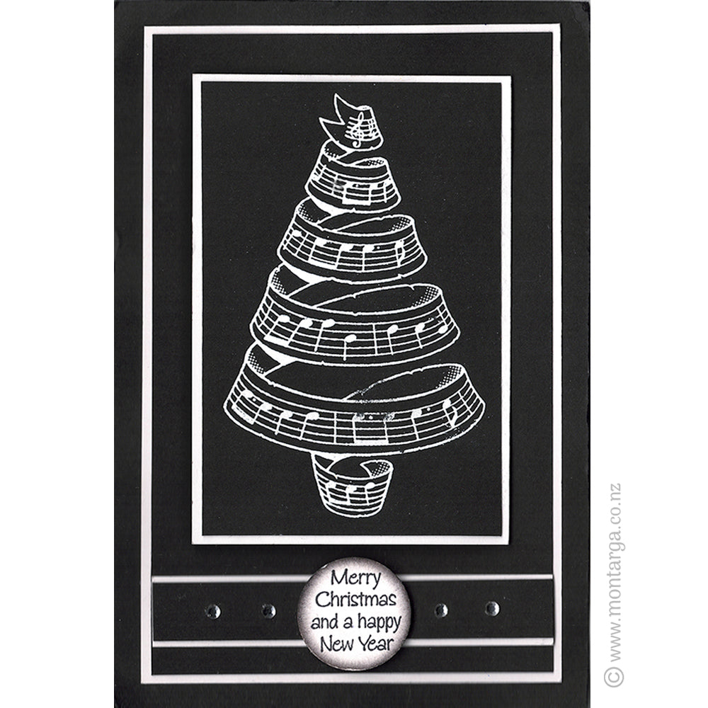 2365 A - Merry Christmas Happy New Year Wording Rubber Stamp