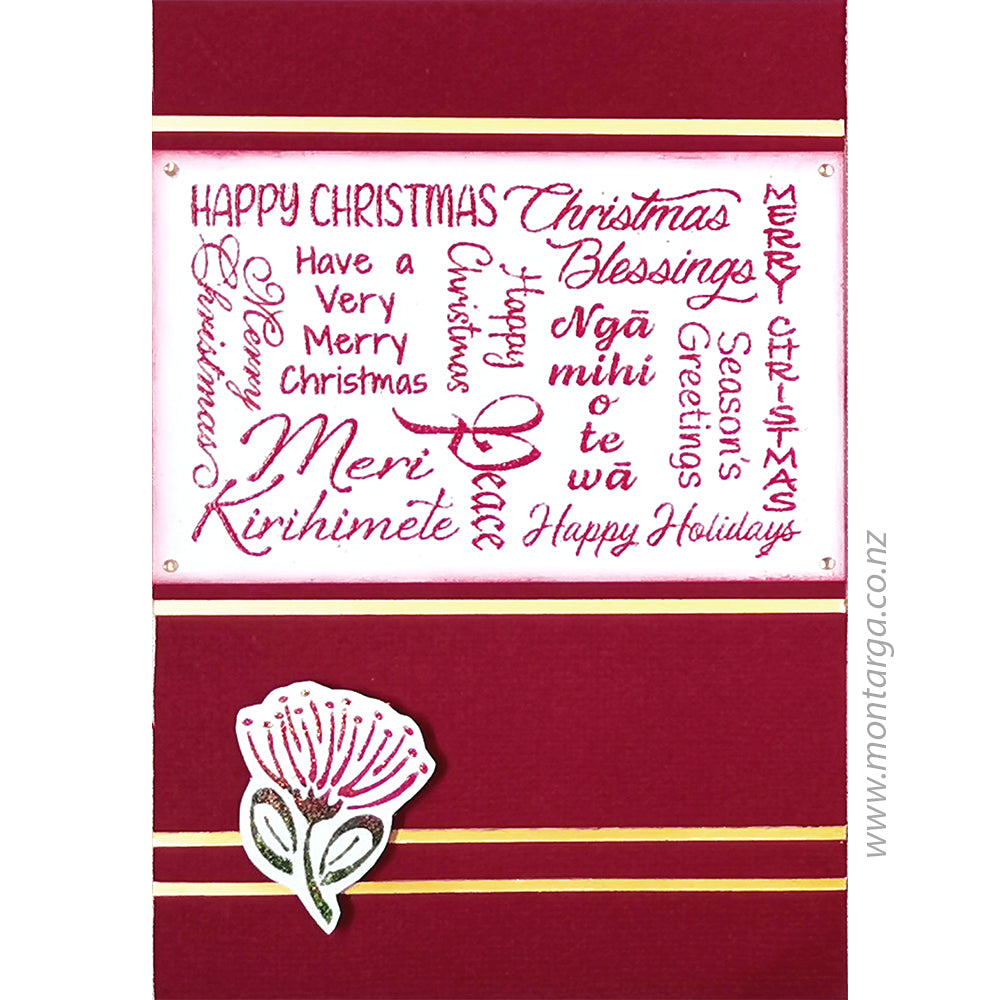 Card Sample - Christmas Words with Pōhutukawa