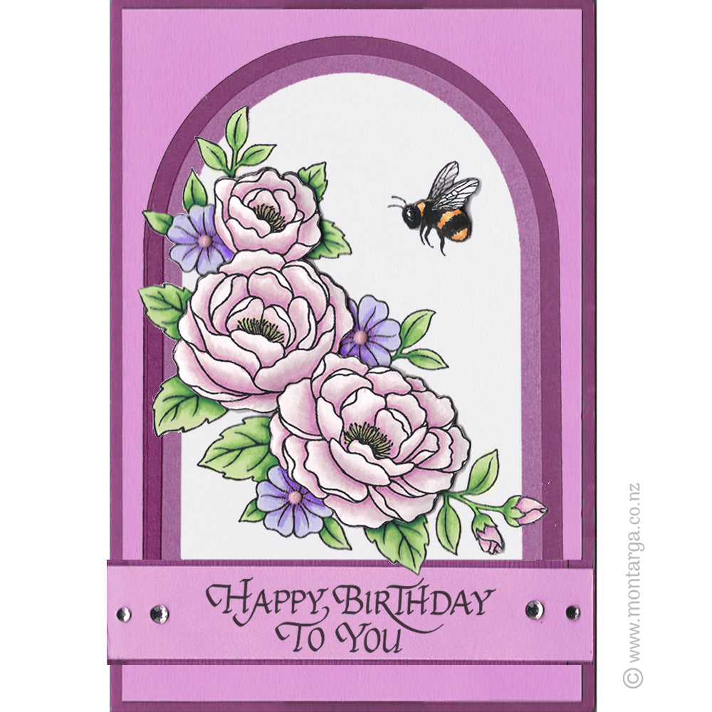 0155 BB - Happy Birthday To You Wording Rubber Stamp