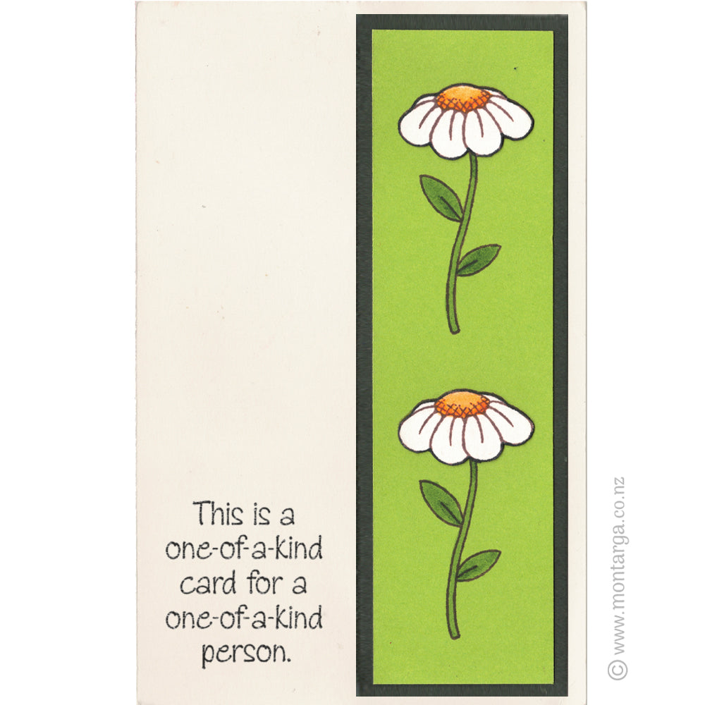 0476 C - One of a Kind Card  Wording Rubber Stamp