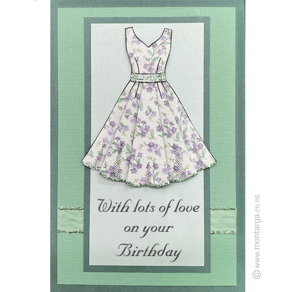 0154 E - Lots of Love on Your Birthday Wording Rubber Stamp