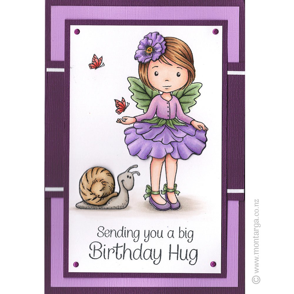 0872 GG - Pansy Fairy  Rubber Stamp
