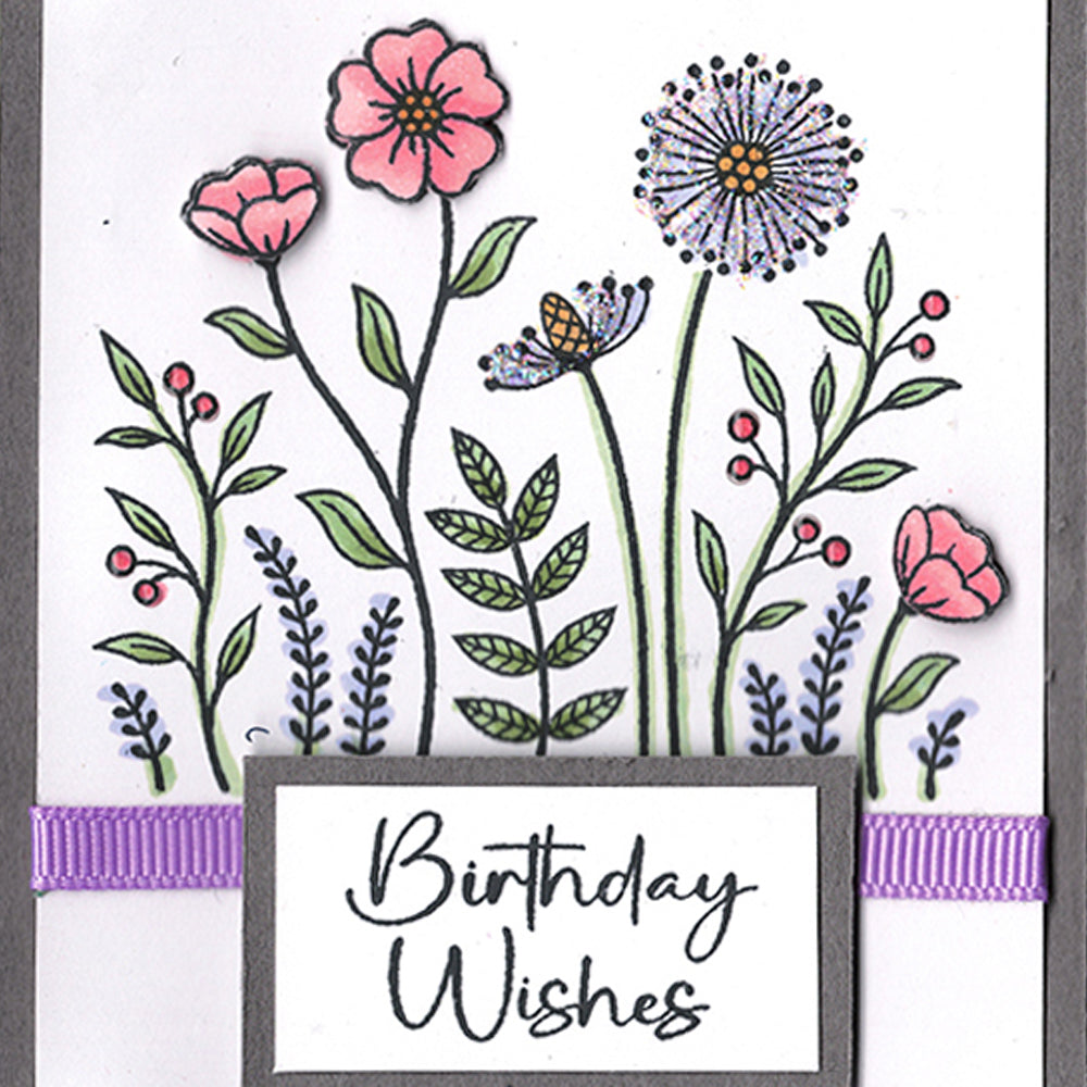 Card Sample - Flower Patch - Lavender