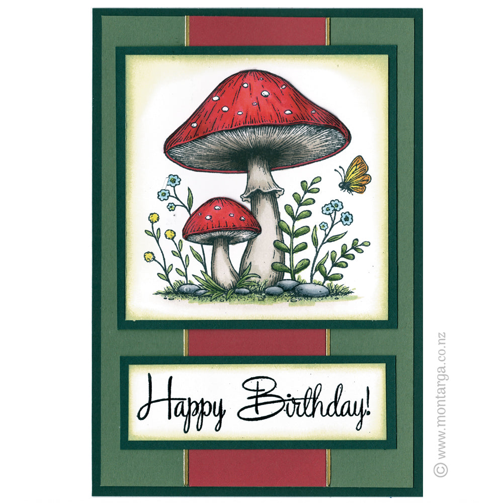 0511 H - Forest Mushroom Rubber Stamp