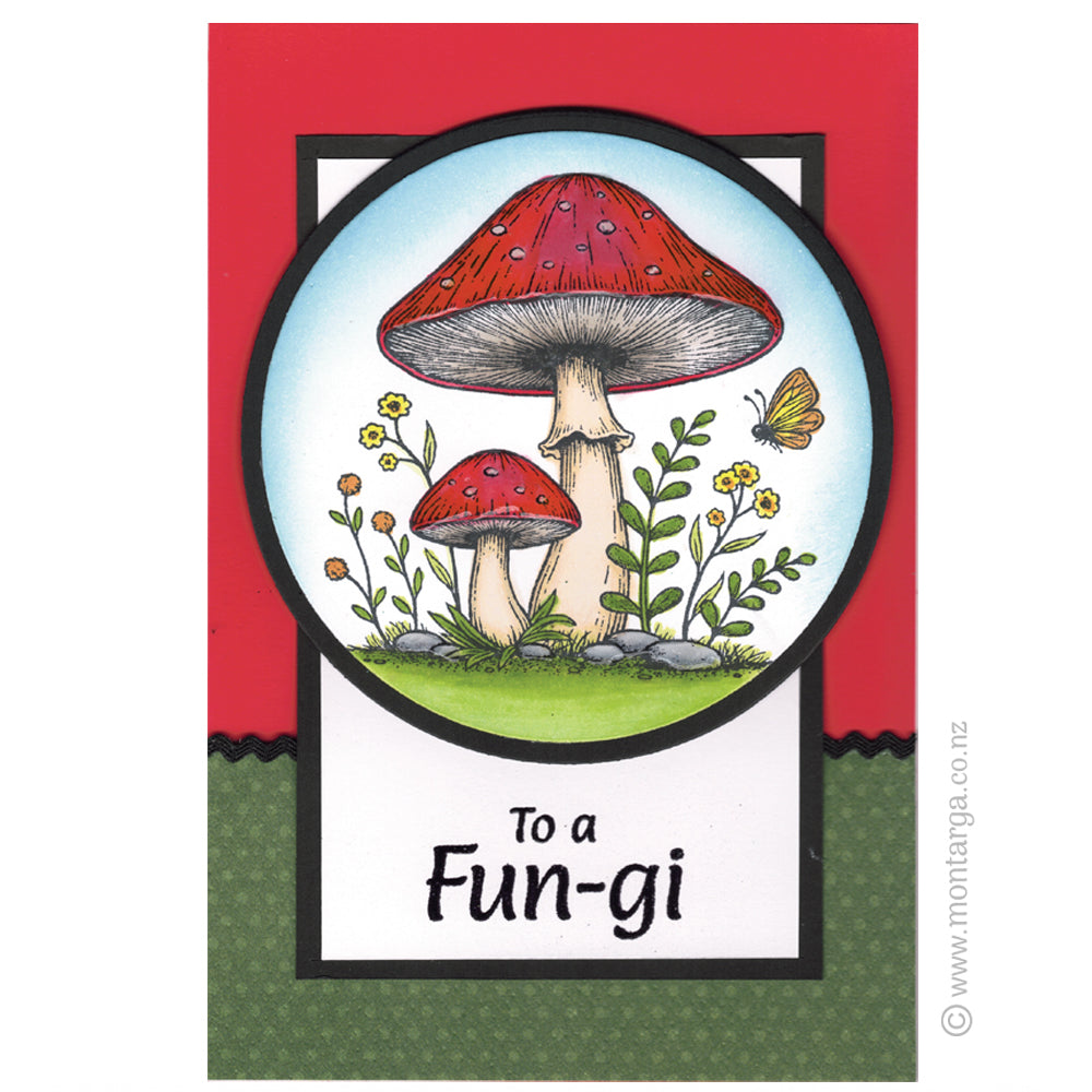 2552 B - To a Fun-gi Wording Rubber Stamp