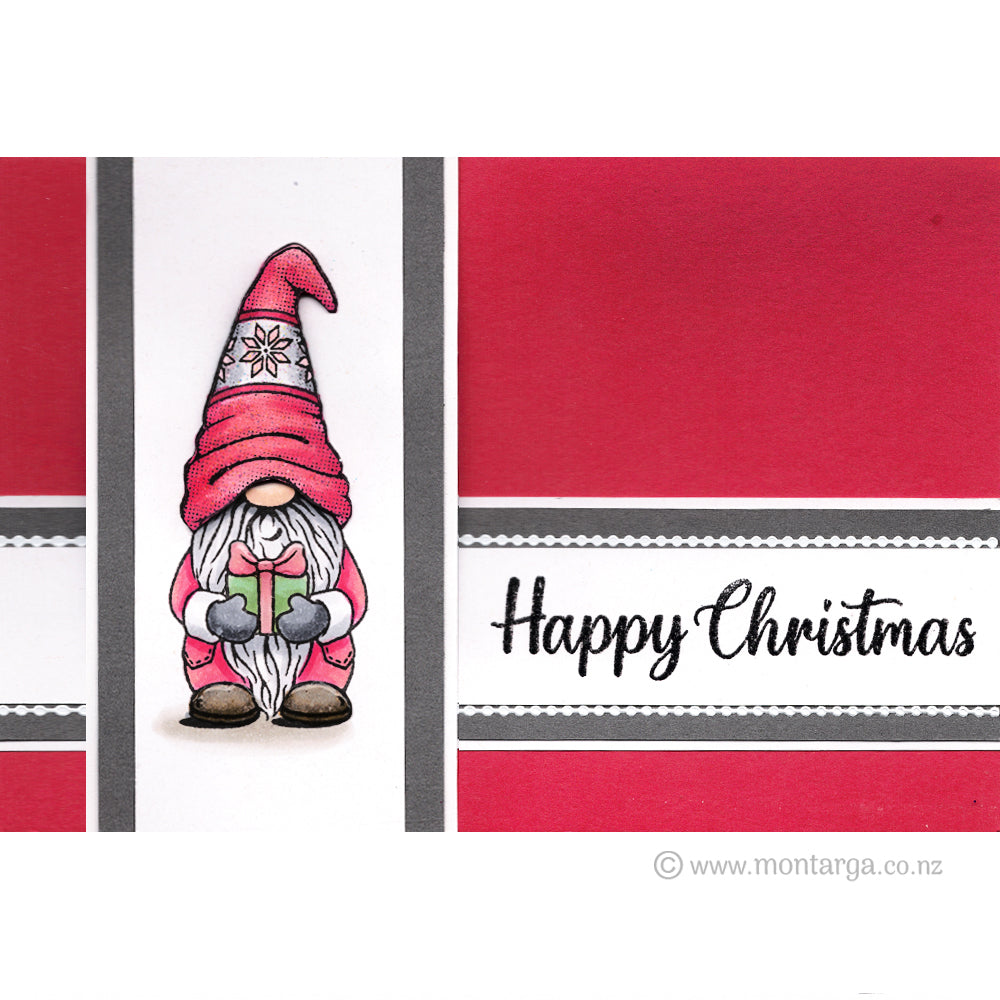 2401 BB - Happy Christmas Wording Rubber Stamp