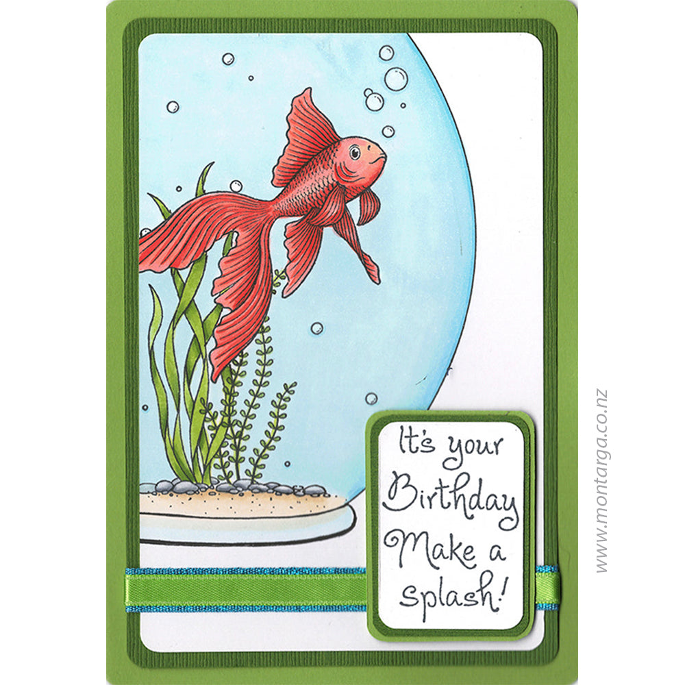 Card Sample - Goldfish in Fish Bowl