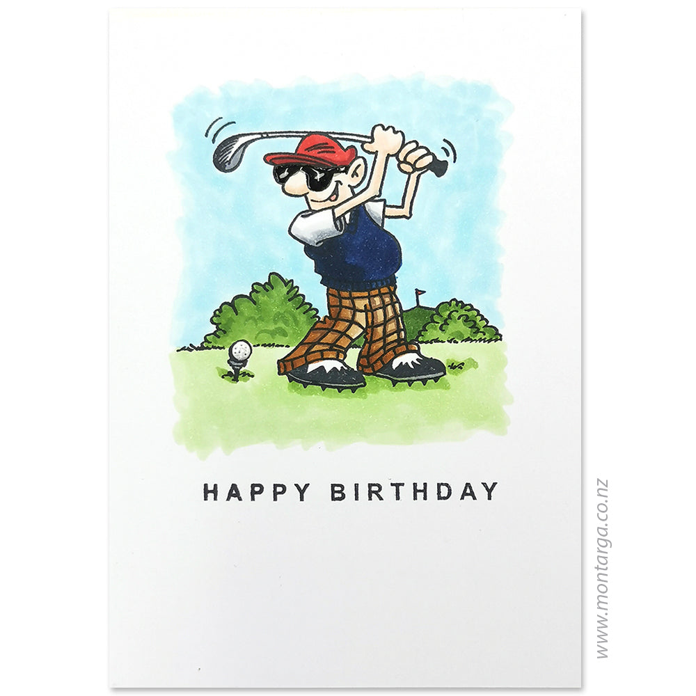 2631 G - Golfing Man Rubber Stamp