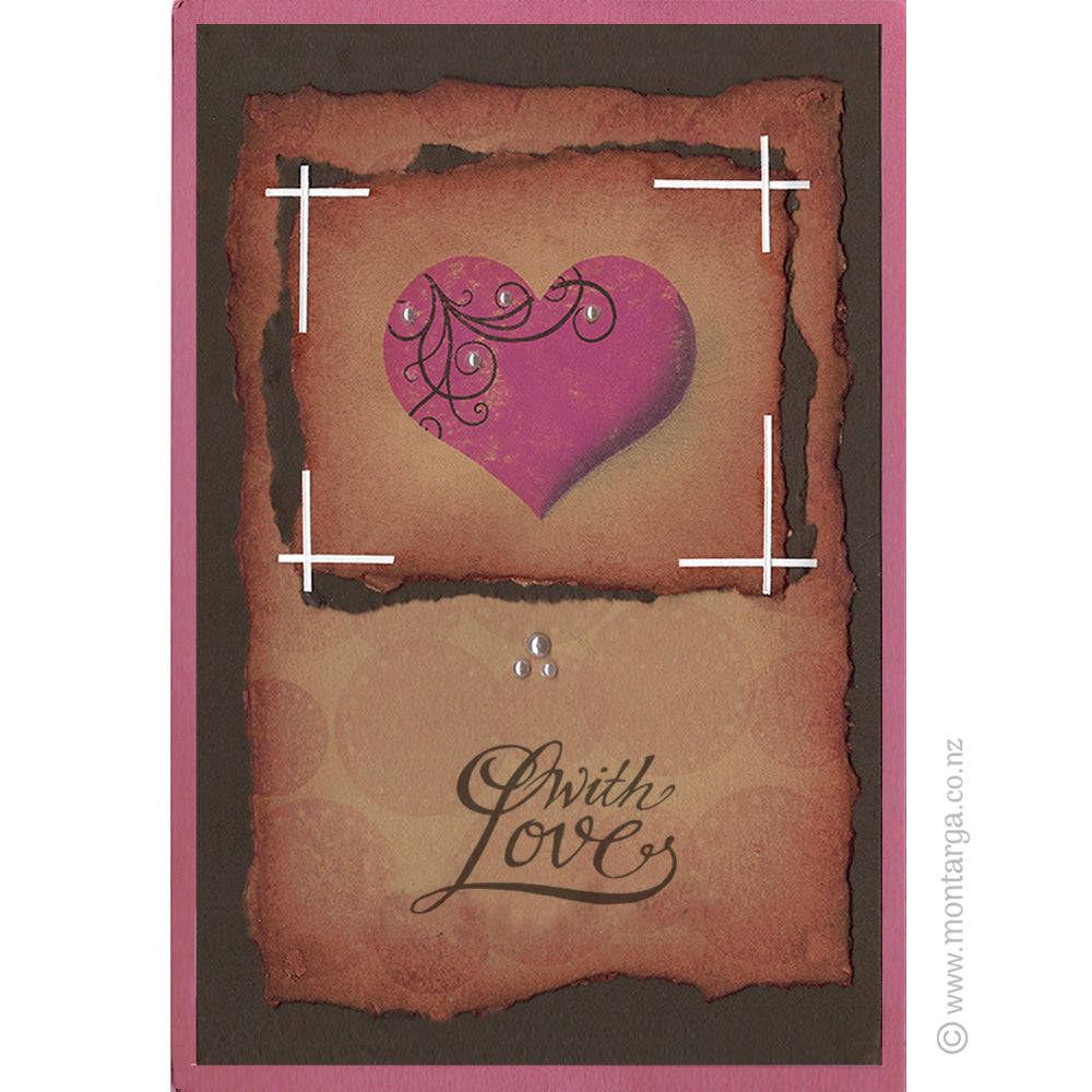 0224 D - With Love Wording Rubber Stamp