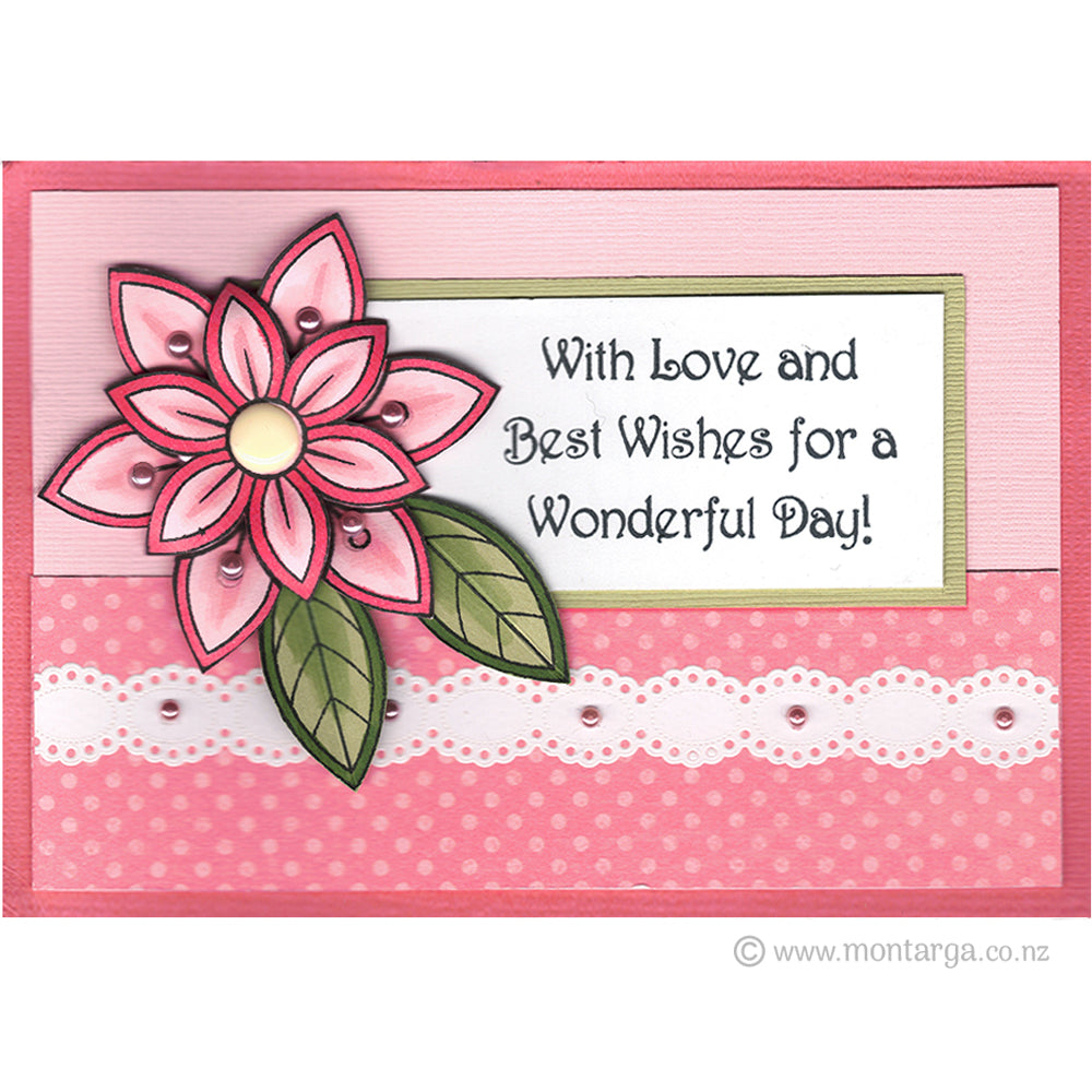 0241 E - With Love, Best Wishes Wording Rubber Stamp