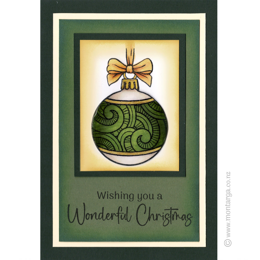 Card Sample - Christmas Bauble Green