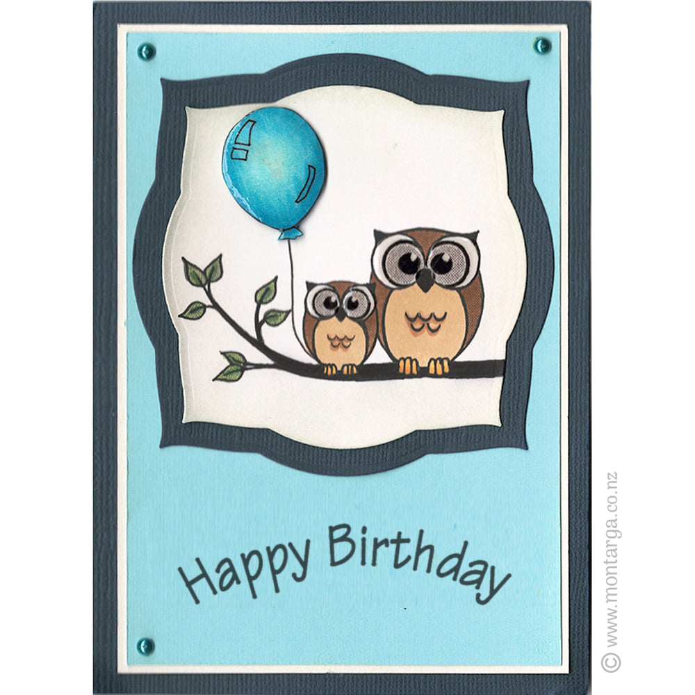 0138 BB - Curved Happy Birthday Wording Rubber Stamp