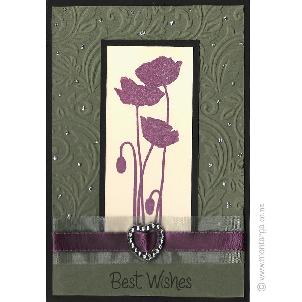 0212 B - Best Wishes Wording Rubber Stamp