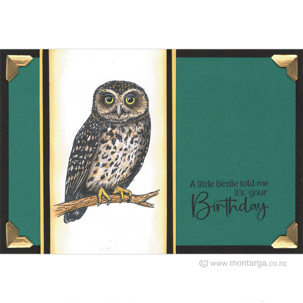 1310 G Ruru / Morepork Owl Rubber Stamp